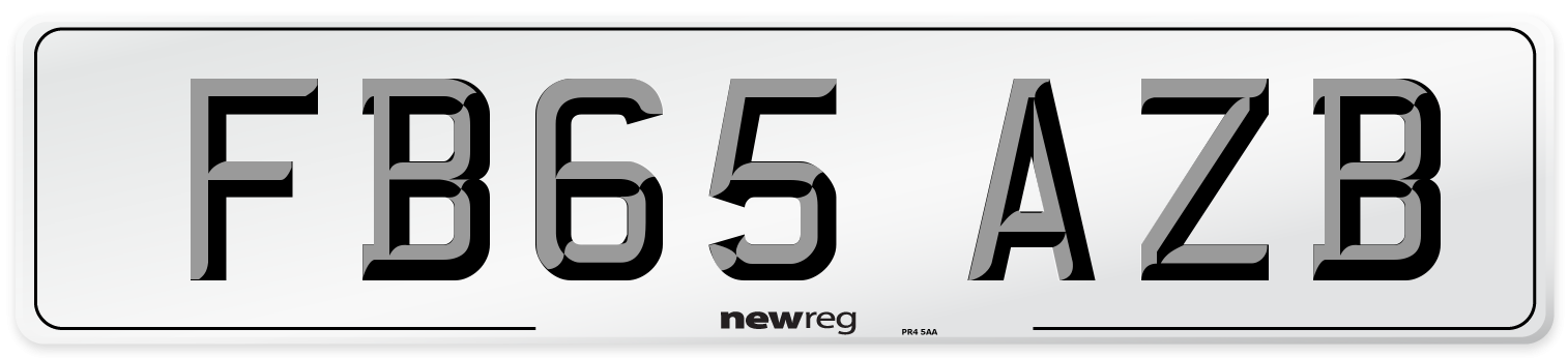 FB65 AZB Number Plate from New Reg